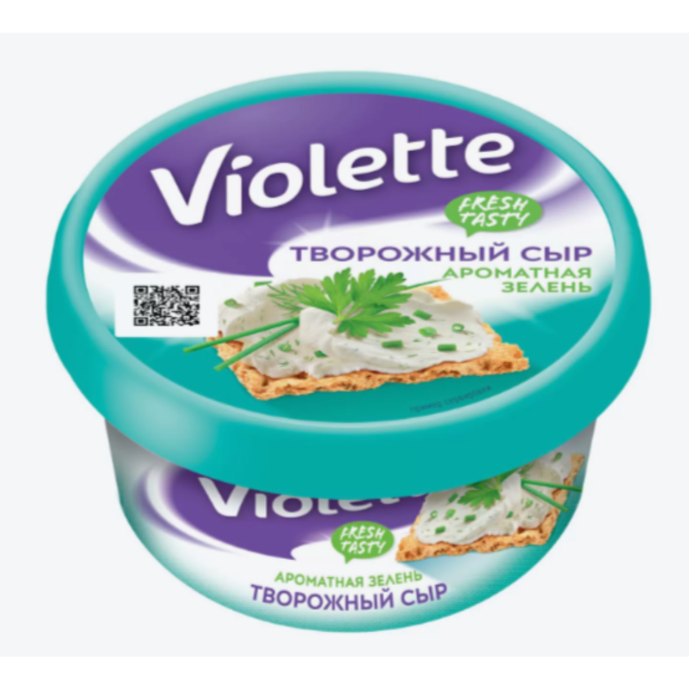 Cыр творожный Violette с зеленью 140 гр