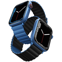 Ремешок Uniq Revix reversible Magnetic для Apple Watch 45/44/42 мм (45MM-REVBLUBLK), синий/черный