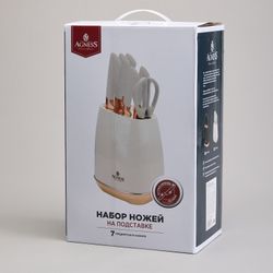 НАБОР НОЖЕЙ AGNESS НА ПЛАСТИКОВОЙ ПОДСТАВКЕ, 7 ПРЕДМЕТОВ