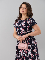 Платье П-026/синий-цветыкоралл