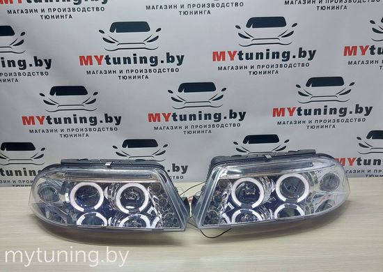 Передние фары angel eyes chrome для VW Passat B5 GP