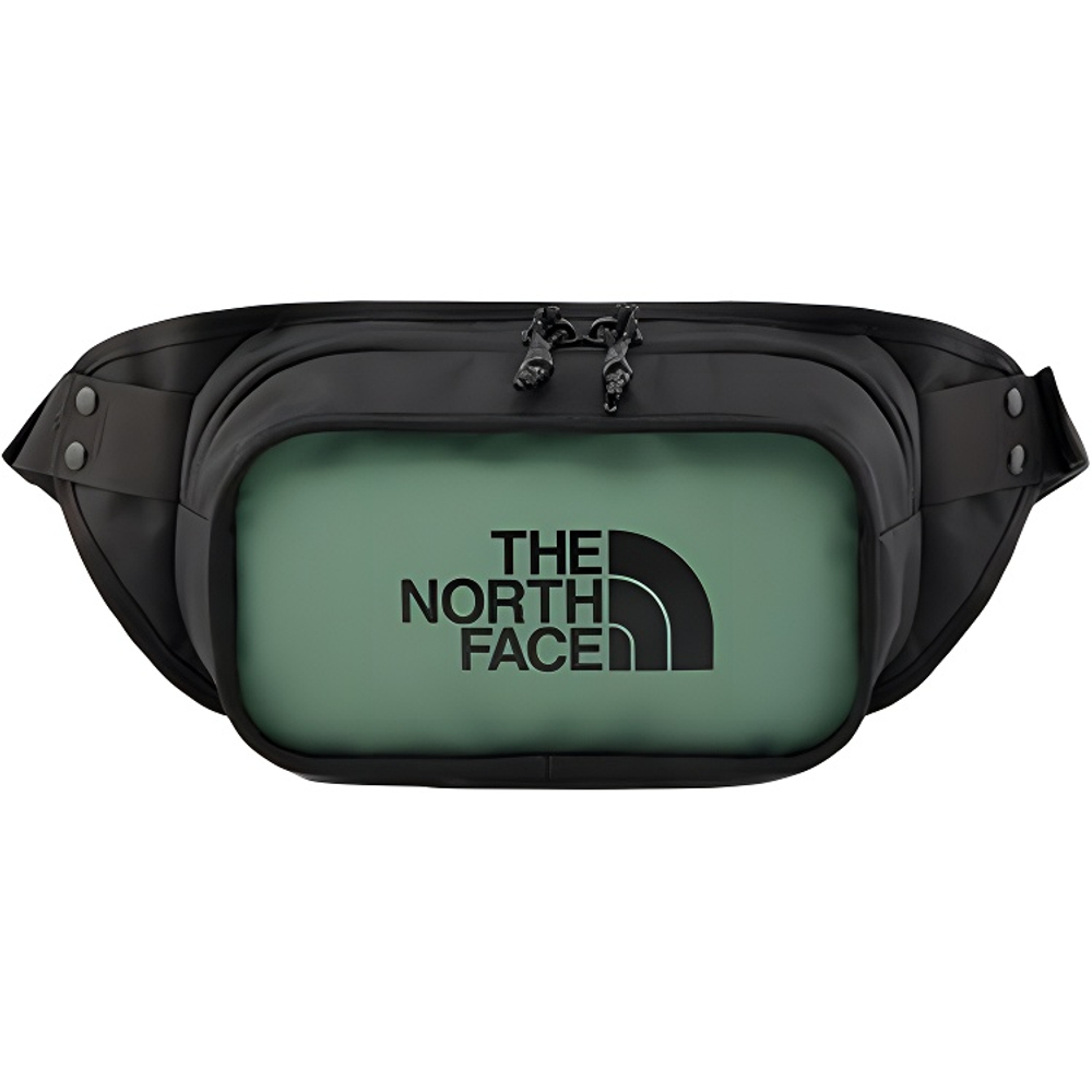 THE NORTH FACE 2L Fanny Pack Outdoor Bag Leather Gray Green Unisex