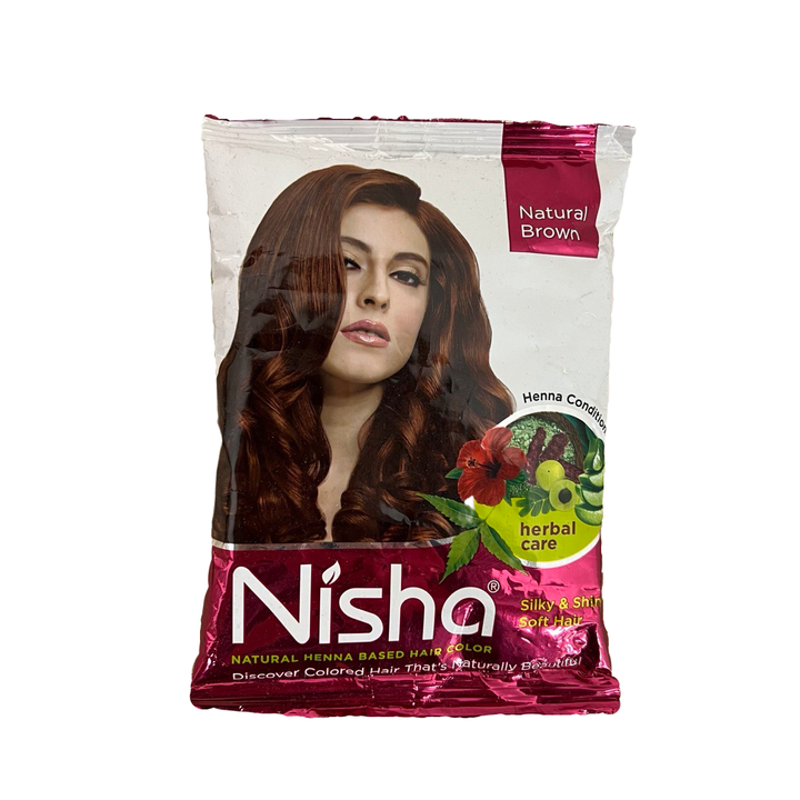 Хна для волос Prem Henna Nisha Natural Brown Herbal Care цвет Натуральный Коричневый обогащенная экстрактами 7-ми трав 30 г