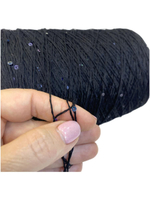 Пряжа на бобине (Италия)95% хлопок с пайетками 5% п/л 100г-450м 300г