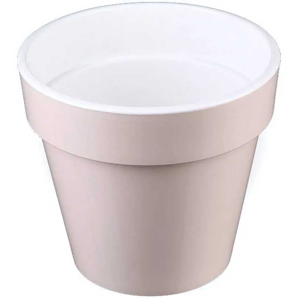 Кашпо для цветов пластиковое 1л d-14,5см «Порто» со вставкой жемчуг