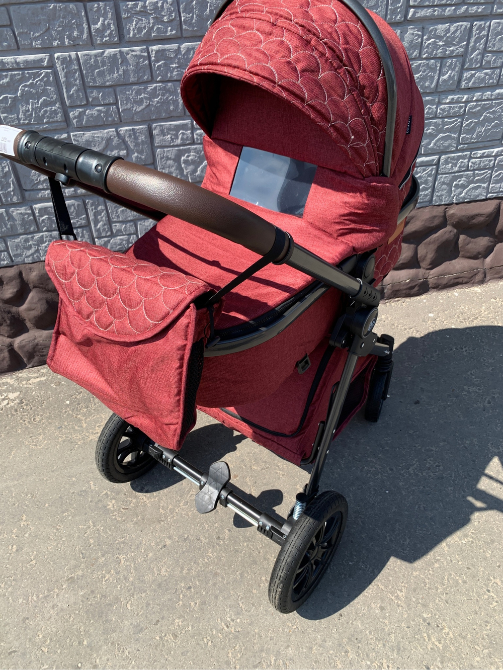 Коляска-трансформер 2в1 V9 Бордовый текстиль