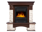 Портал Firelight Pietra Classic камень белый, шпон темный дуб
