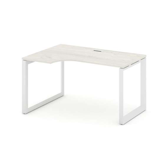 Style Project Стол рабочий эргономичный SN-59O.SPA-022(L) Дуб Наварра/Металл Белый/Белый Заглушка 15