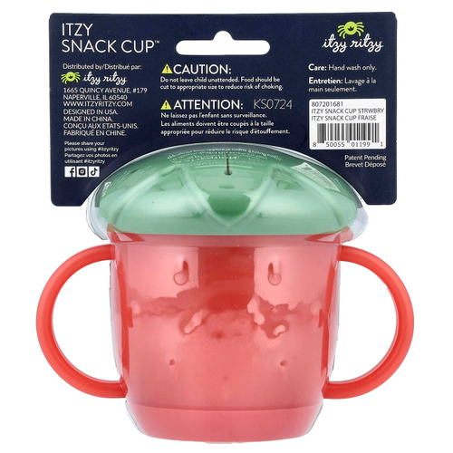 itzy ritzy, Itzy Snack Cup ™, для детей от 12 месяцев, со вкусом клубники, 1 стакан