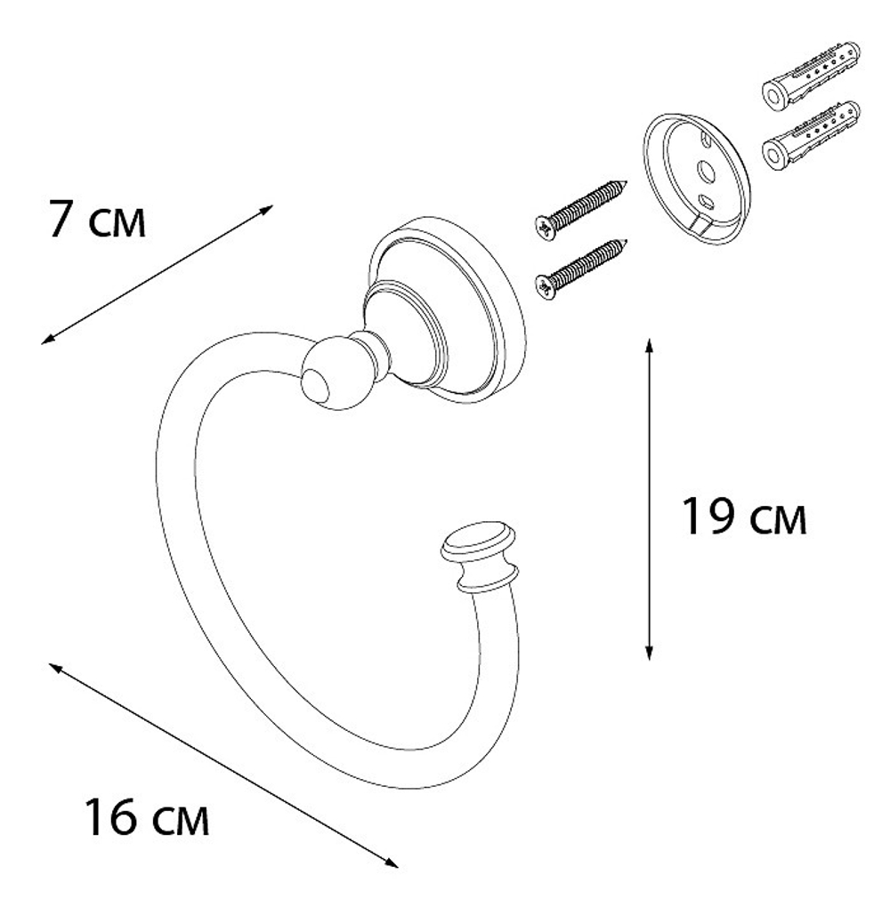 "BOGEMA" Полотенцедержатель кольцо FX-78511 (к/к 10)
