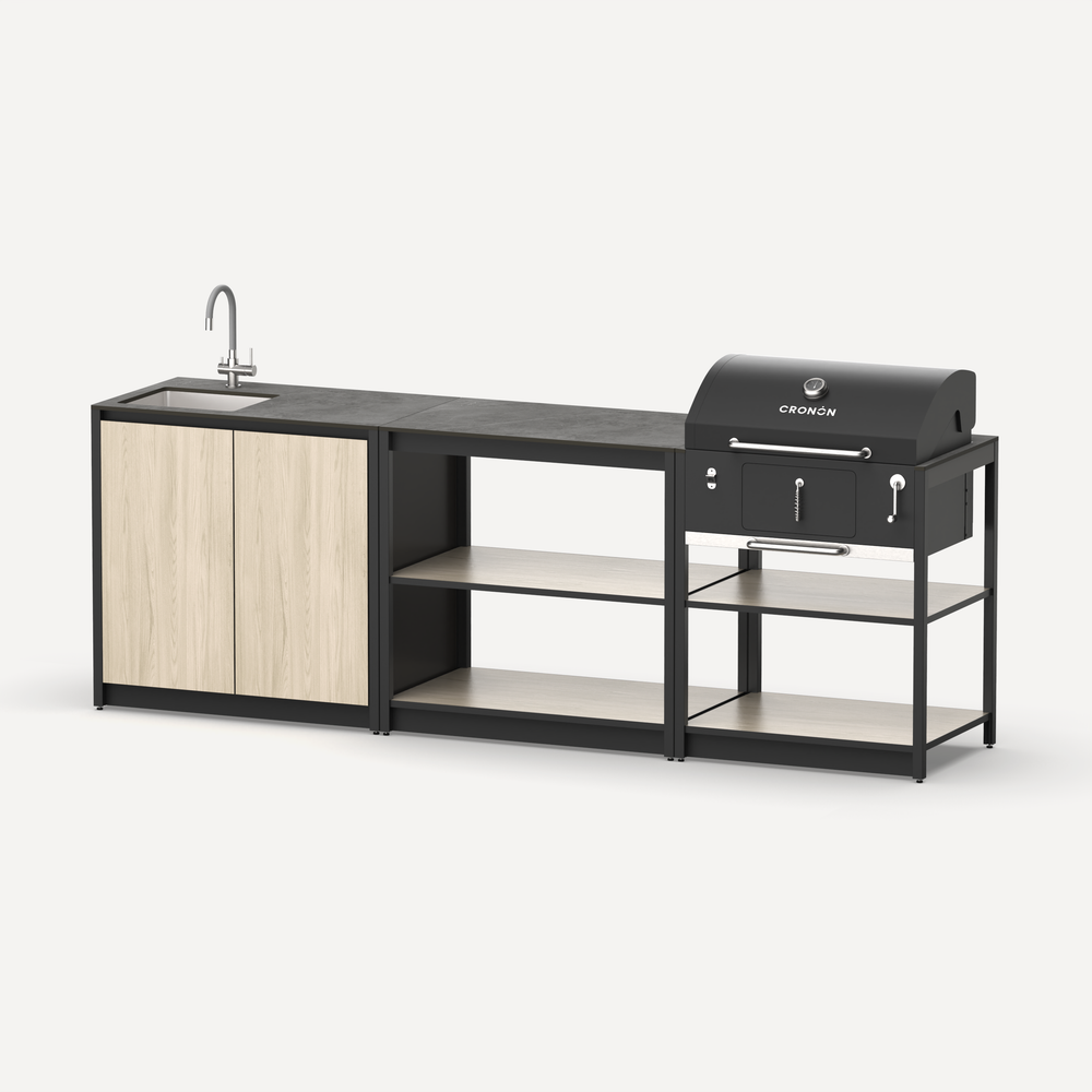 Мангальный комплекс Lounge M-103SB, 2.6 м, дуб сонома/черный мрамор Мангальный комплекс Lounge M-103SB, 2.6 м, дуб сонома/черный мрамор