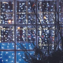 ULD-C6030-450-TTK WHITE IP44 Занавес светодиодный с эффектом мерцания. 6х3м. Соединяемый. 450 светодиодов. Белый свет. Провод прозрачный. TM Uniel