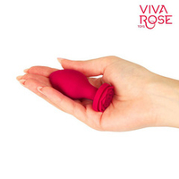 Малиновая анальная втулка 7см с основанием-розой Bior Toys Viva Rose RT-34016