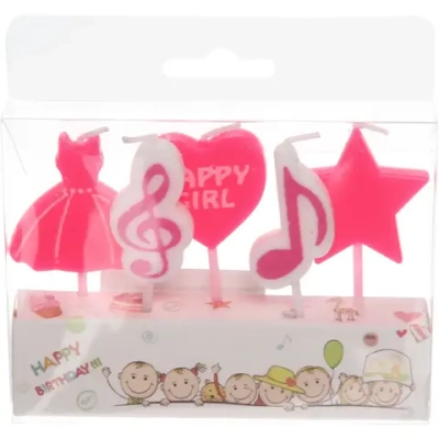 Свечи в торт «Женский стиль» (набор 5 шт)