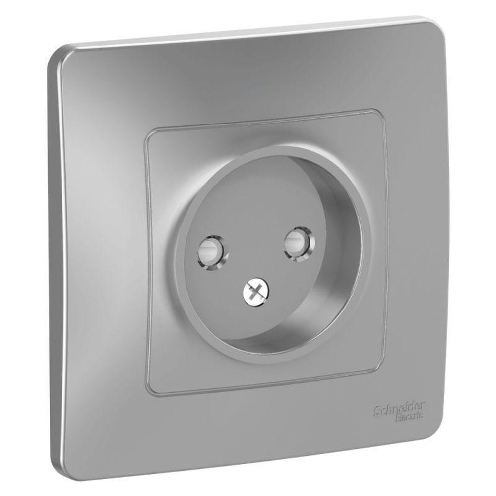 Розетка 1-м СП Blanca 16А IP20 250В без заземл. защ. шторки алюм. SE BLNRS000113 Розетка 1-м СП Blanca 16А IP20 250В без заземл. защ. шторки алюм. SE BLNRS000113