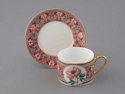 Чашка с блюдцем 250 мл в подарочной упаковке форма Соло, рисунок Дивный Пион, арт. 81.32658.00.1