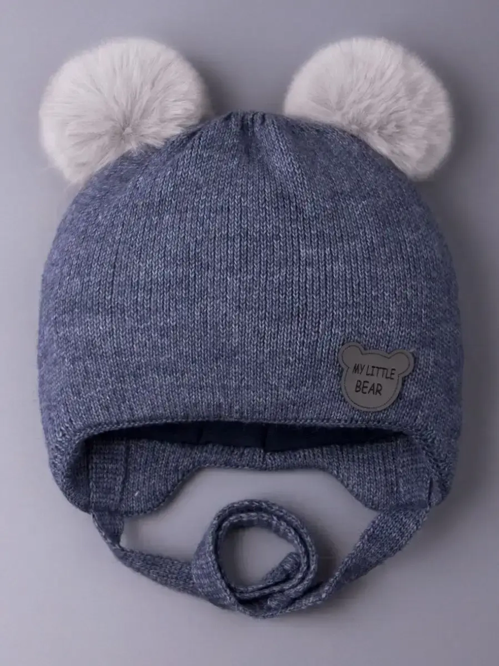 Шапка детская зимняя вязаная с ушками