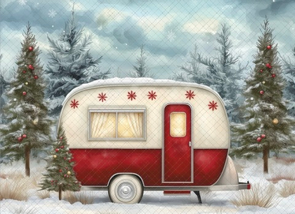 Новогодний фургон №2 - фон неопреновый