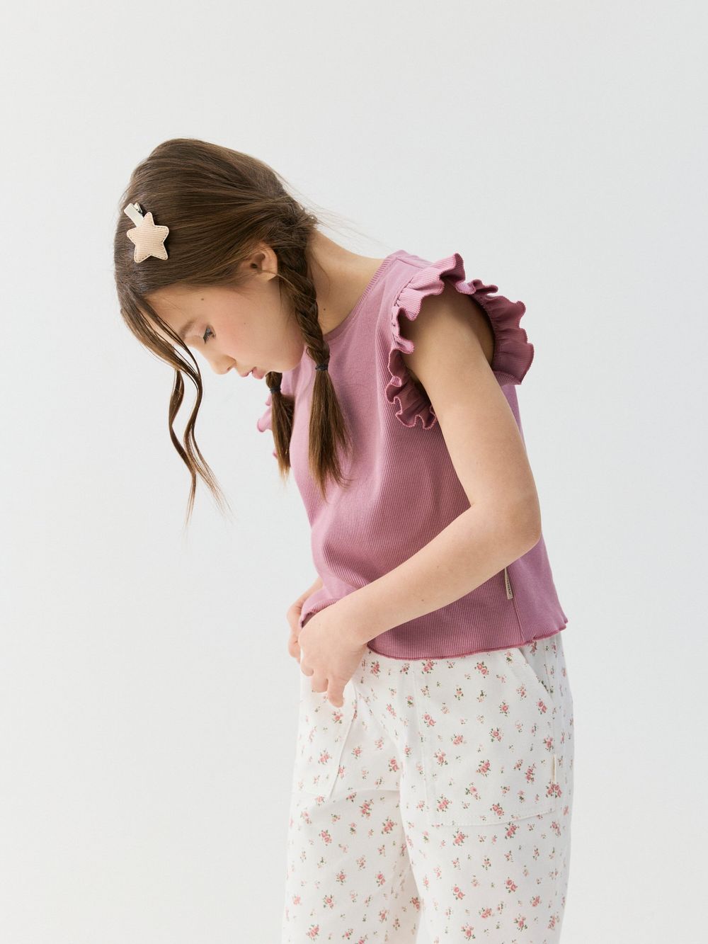 Футболка укороченная из кашкорсе "Орхидея"