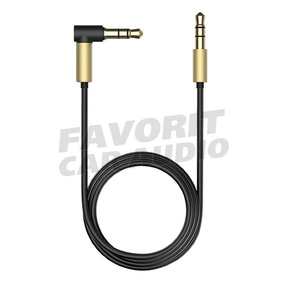 AUX Кабель OLMIO L-коннектор Black/Gold 1,5 м