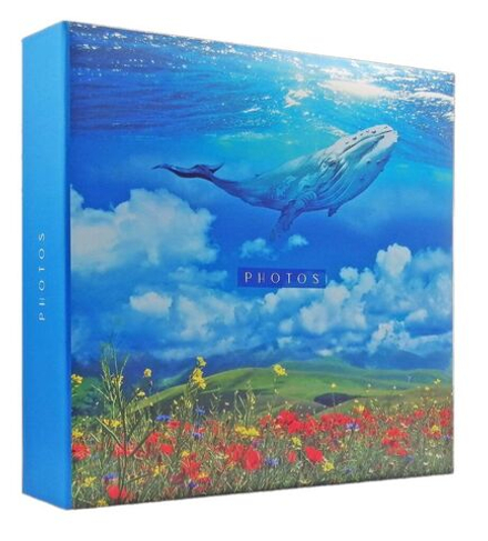 Фотоальбом 500 фото 10*15см 3 кольца, Deep blue. Кит. Поля, пластик.стр.