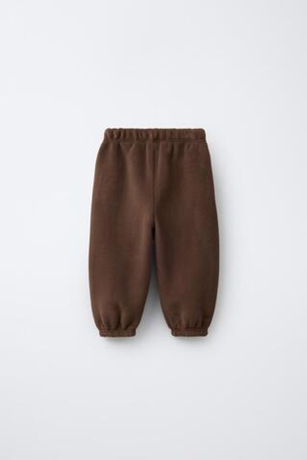 ZARA БРЮКИ-ДЖОГГЕРЫ ИЗ ФЛИСА, КОРИЧНЕВЫЙ