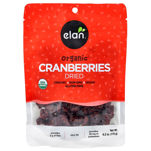 Elan, Органическая сушеная клюква, 175 г (6,2 унции)