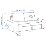 Диван 2-местный - IKEA KIVIK/КИВИК ИКЕА, светло-серый