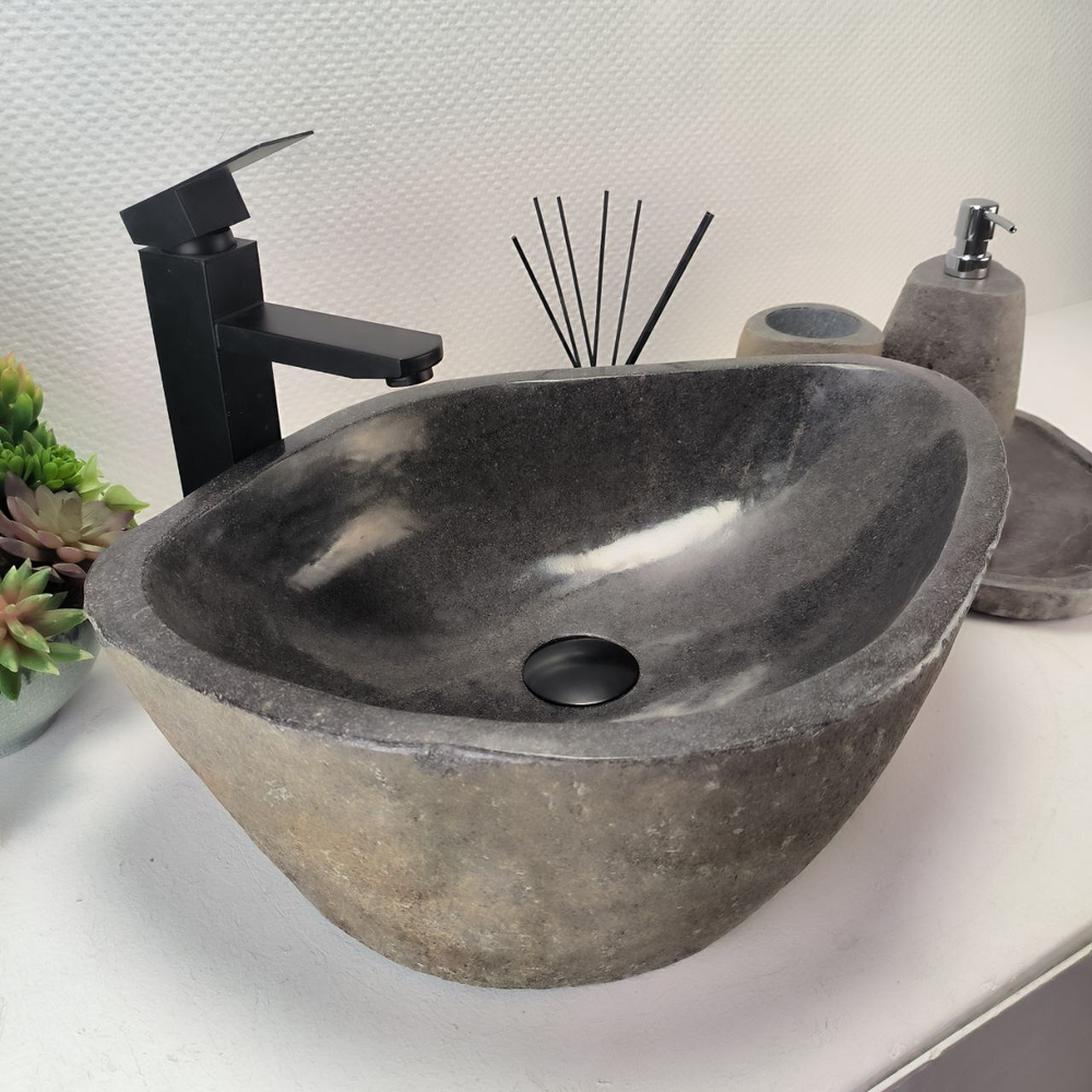 Раковина из речного камня RS-62820 (51*37*16) 56