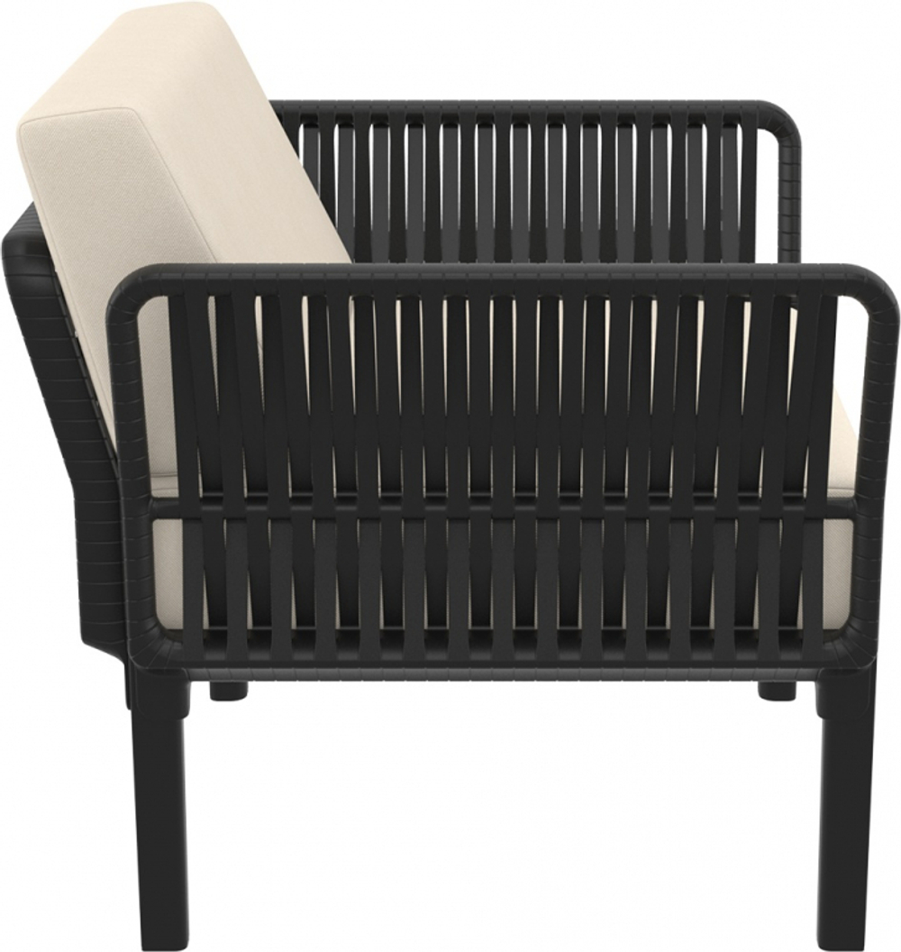 Комплект пластиковой мебели Siesta Contract Portofino Lounge, черный, бежевый