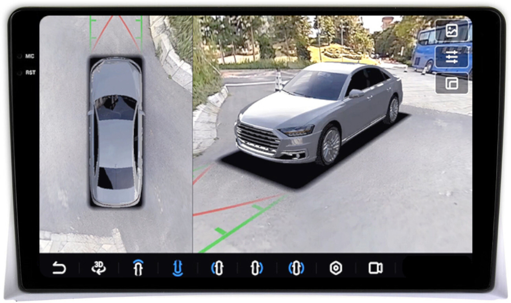 Магнитола для Volkswagen Multivan T5 2003-2015 - FarCar BX042-MM-360 монитор 9.5" 2K QLED на Android 13, 6Гб+128Гб, CarPlay, 4G SIM-слот, 4 камеры в комплекте