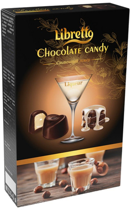 Конфеты Libretto в темном шоколаде со Сливочным ликером 144г