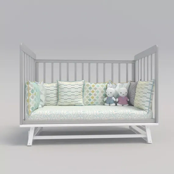 Детская кроватка с продольным маятником Incanto Anniken Серая/белая