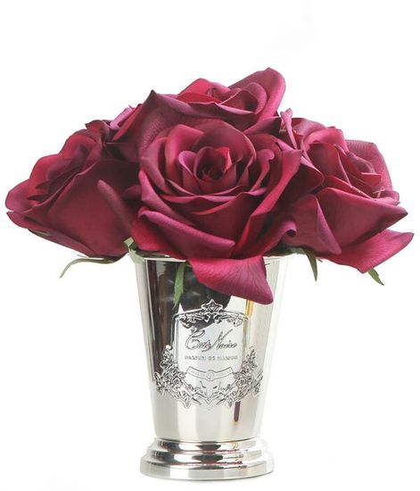 Букет красных роз в металлической вазе, Cote Noire