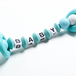 4155502 Держатель для пустышки "Мишка", дерев., цвет бирюзовый