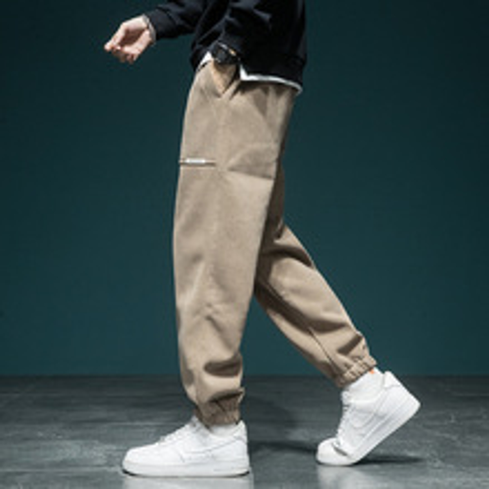 Модные брендовые спортивные штаны в американском стиле, мужские свободные повседневные брюки больших размеров, Осенние новые спортивные штаны из синели для полных мужчин