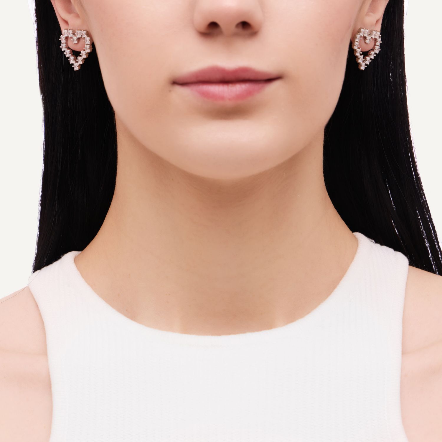 Серьги Casual Hearts Earrings - Silver