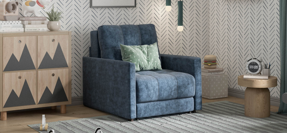 Босс Лофт кресло-кровать Велюр Роял синий