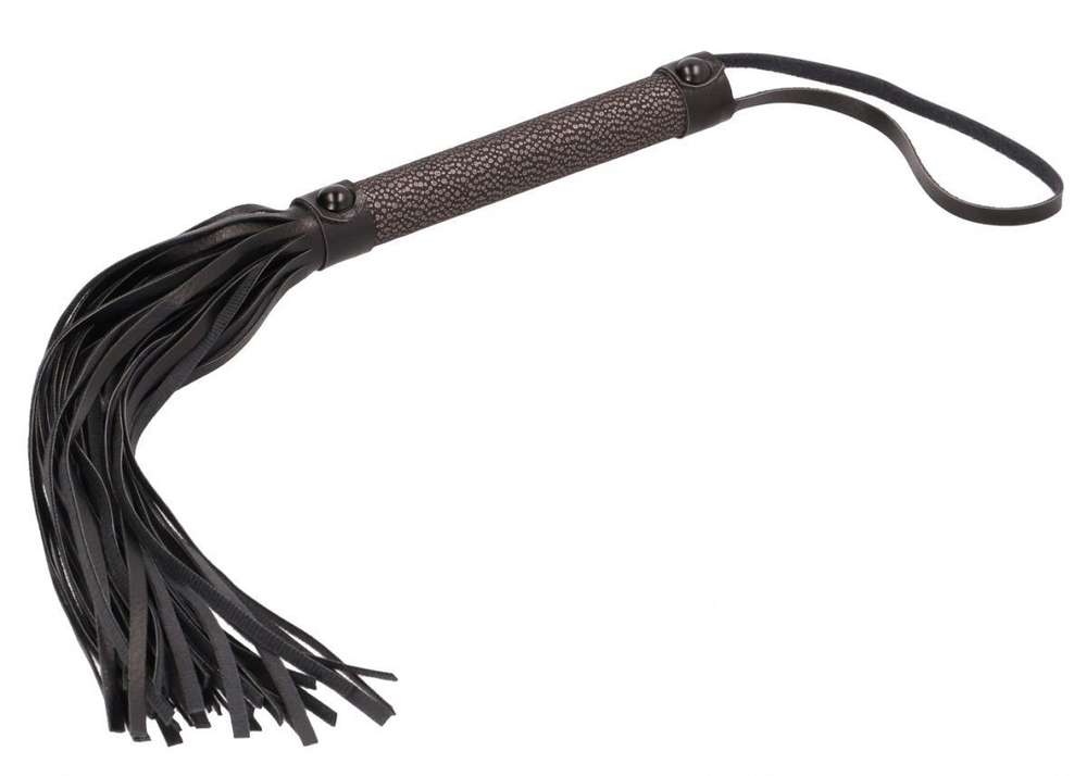 Серая многохвостовая гладкая плеть Elegant Flogger - 39 см. (Цвет: серый)