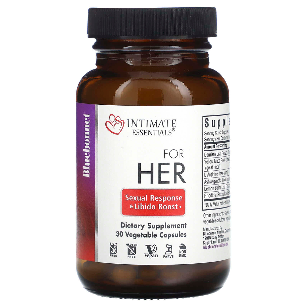 Bluebonnet Nutrition, Intimate Essentials, для нее, 30 растительных капсул