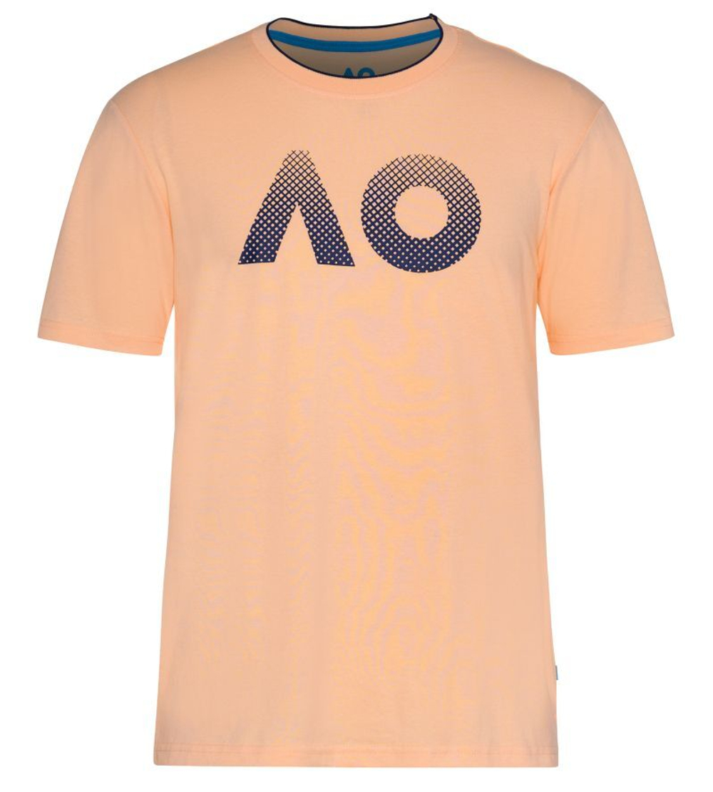 Мужская теннисная футболка Australian Open T-Shirt AO Textured Logo - mellow peach
