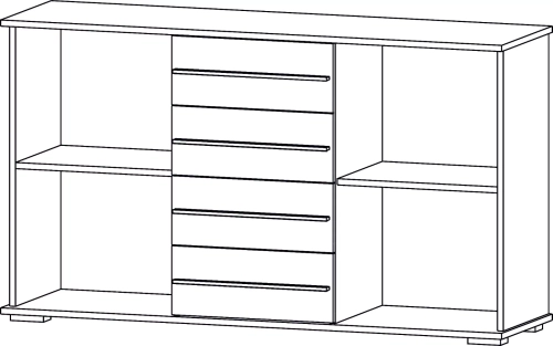 Марракеш Комод 2 створки 4 ящика Анкор светлый / Цемент темный
