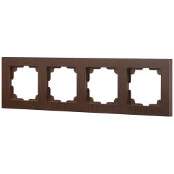 Рамка для розеток и выключателей Intro Accent 6-504-10 на 4 поста, СУ, венге | Intro