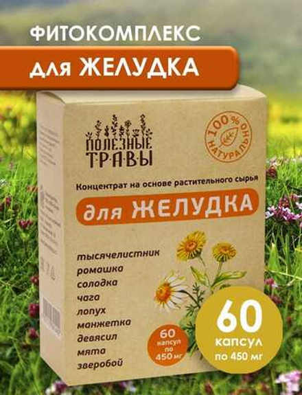 Фитокомплекс для Желудка Полезные травы, 60 капсул