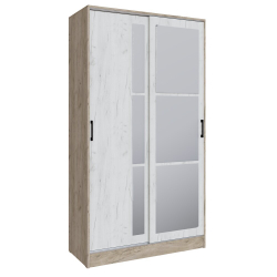 Шкаф-купе Стиль-2 120, Дуб крафт серый, Дуб крафт белый