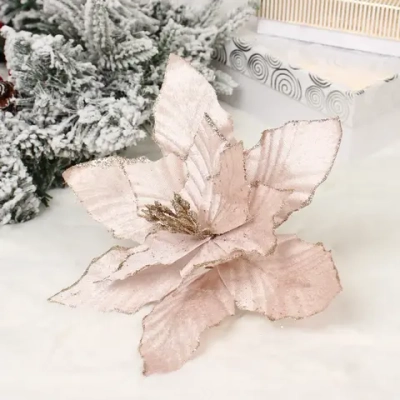 Украшение новогоднее «Пуансеттия - Фурия» 26 см, Шампань