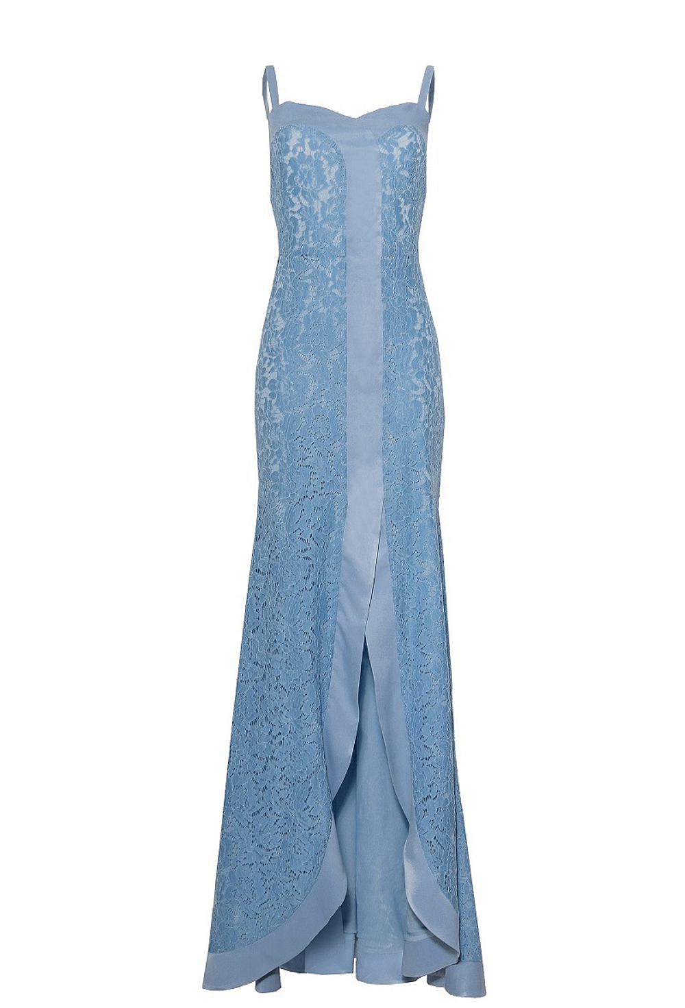 Кружевное платье-сарафан голубое 68-16SS