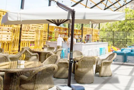 Зонт профессиональный Banana 3х4 м, коричневый, бежевый