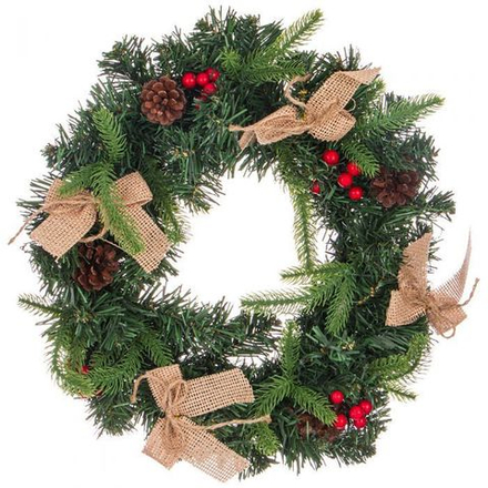 161-203 Венок с красными ягодами 40 см