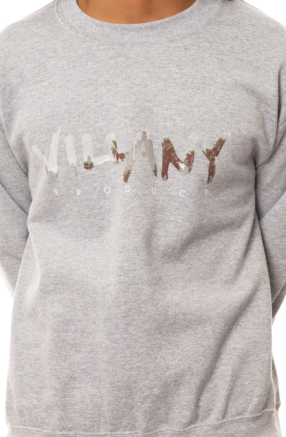 Свитшот Villany серый фото логотипа